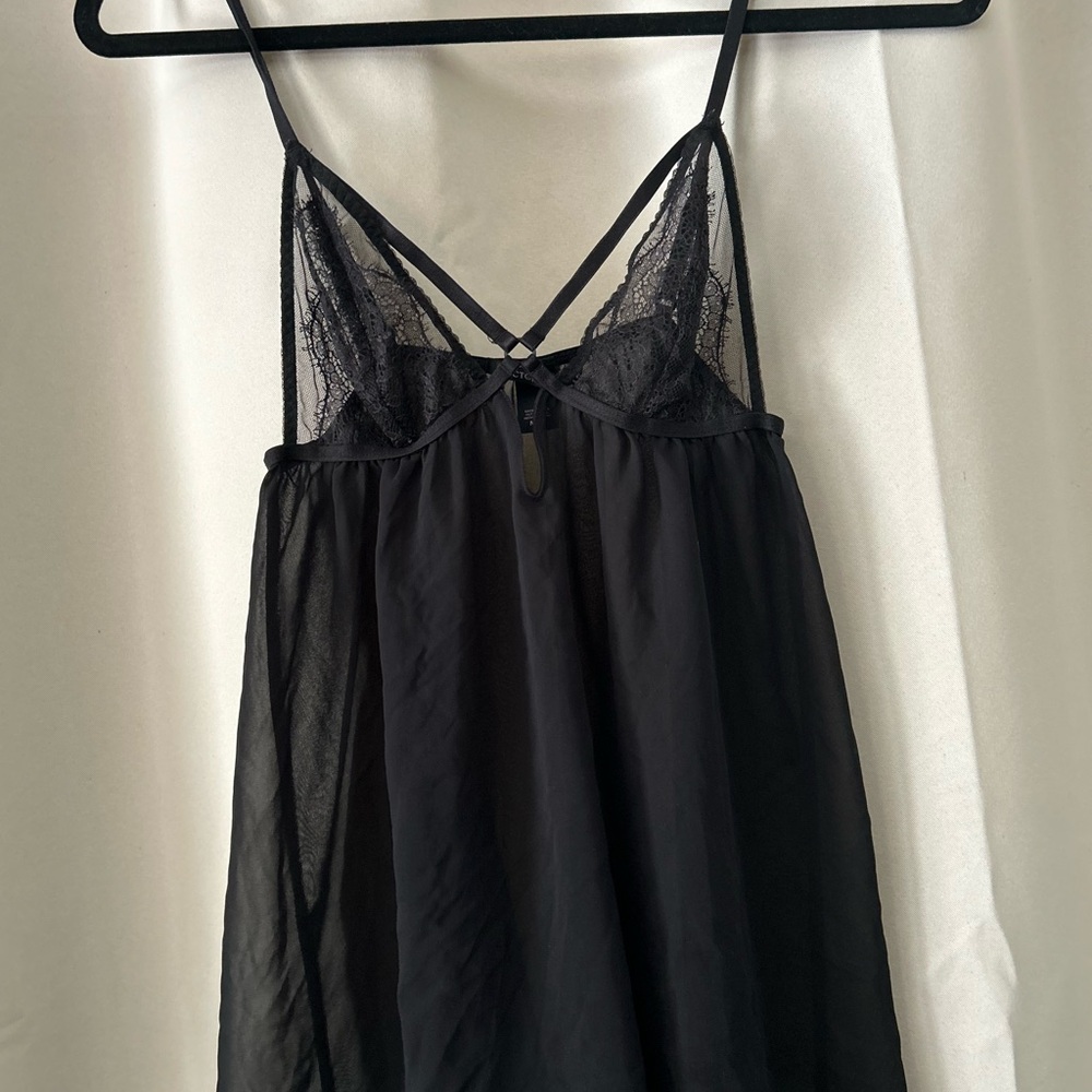Victoria Secret Black Lace Chemise: size medium